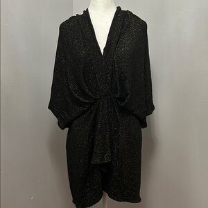 Elan Black Dress with Gold Sparkle